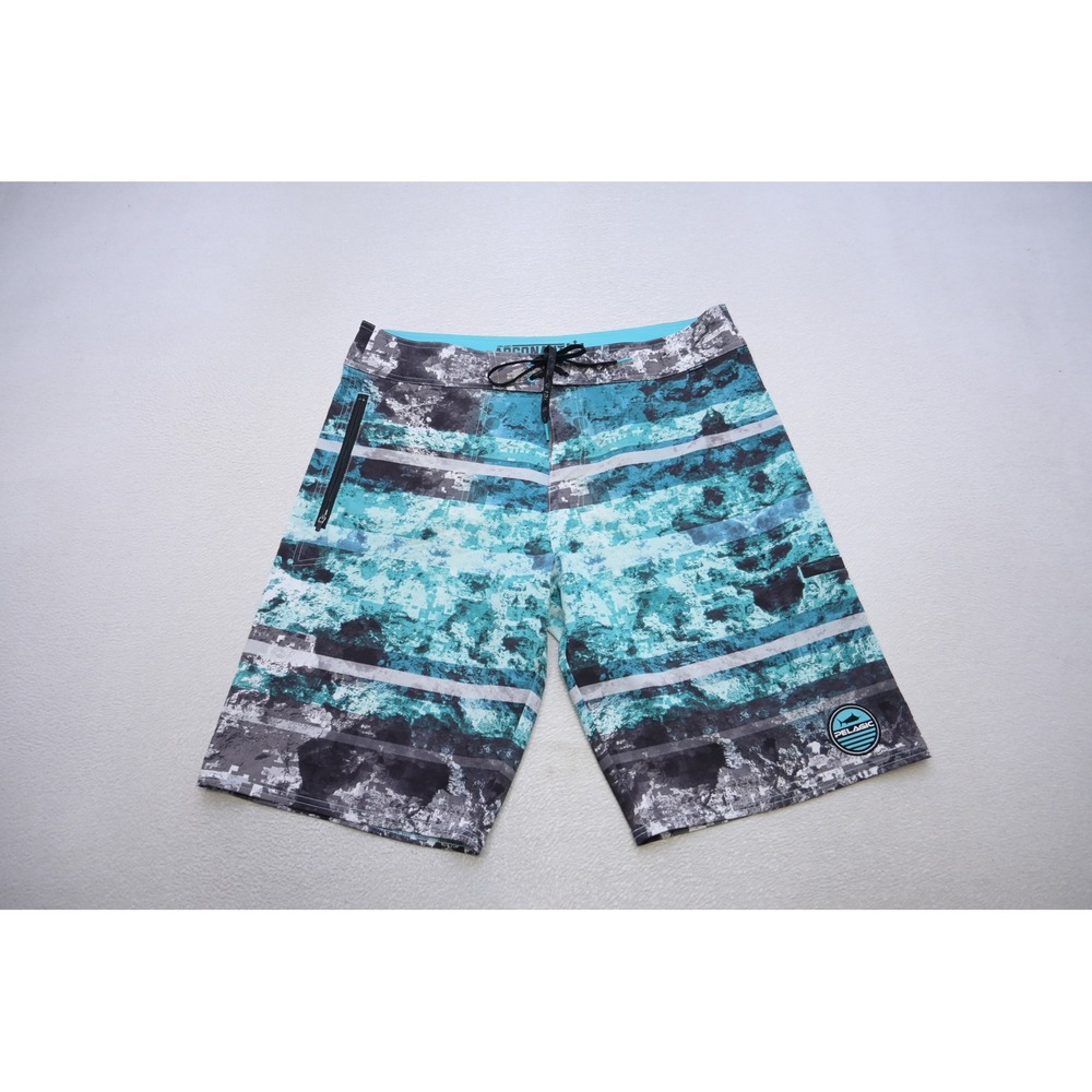 Pelagic Argonaut Boardshorts Mens‎ 36 Blue Grey Camo Excellent 4-Way Stretch